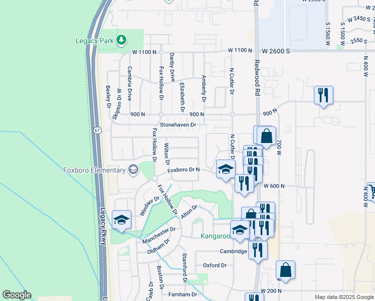 map of restaurants, bars, coffee shops, grocery stores, and more near 935 Longleaf Drive in North Salt Lake