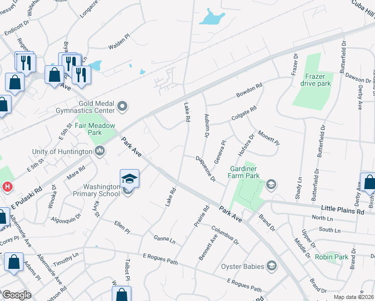map of restaurants, bars, coffee shops, grocery stores, and more near 76 Lake Road in Greenlawn