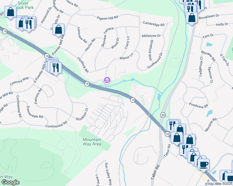 map of restaurants, bars, coffee shops, grocery stores, and more near 35 Mossant Drive in Morris Plains