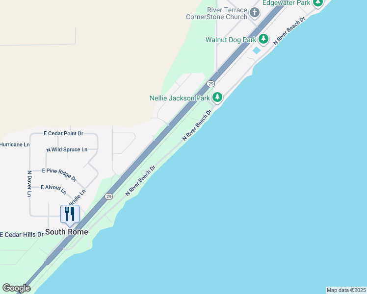 map of restaurants, bars, coffee shops, grocery stores, and more near 13734 North River Beach Drive in Chillicothe