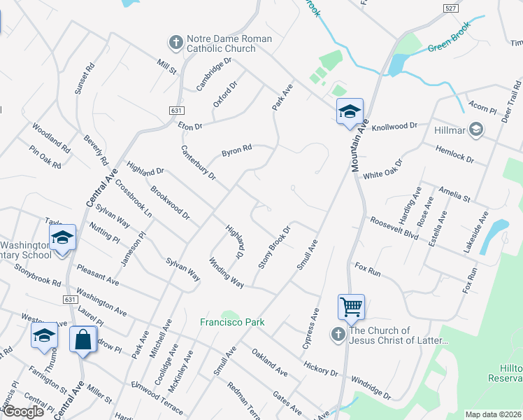 map of restaurants, bars, coffee shops, grocery stores, and more near 9 Andover Drive in Caldwell
