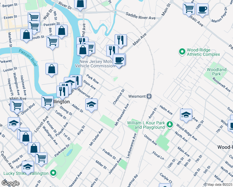 map of restaurants, bars, coffee shops, grocery stores, and more near 4 Pine Street in Wallington