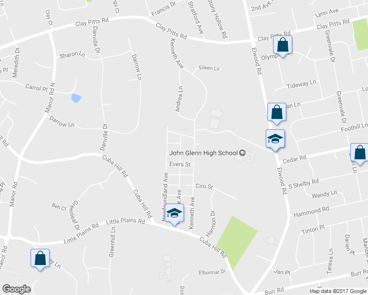 map of restaurants, bars, coffee shops, grocery stores, and more near 70 Valentine Avenue in Huntington