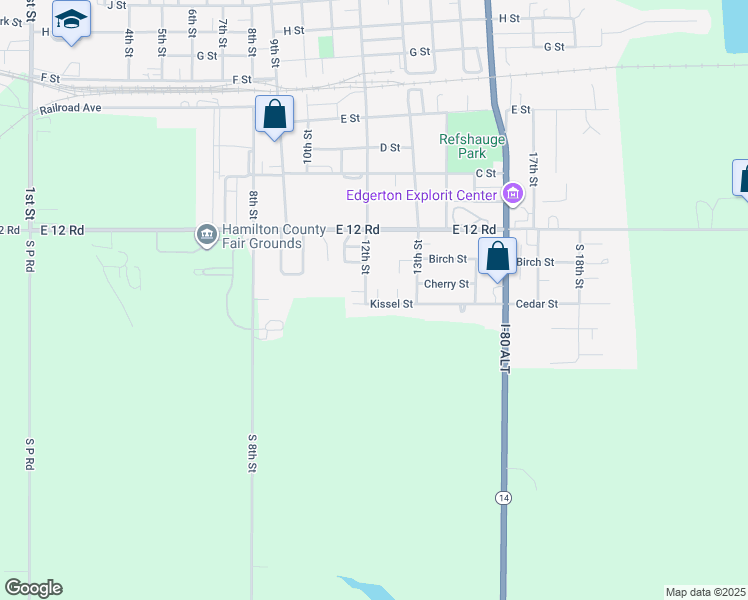 map of restaurants, bars, coffee shops, grocery stores, and more near 19 Dogwood Drive in Aurora