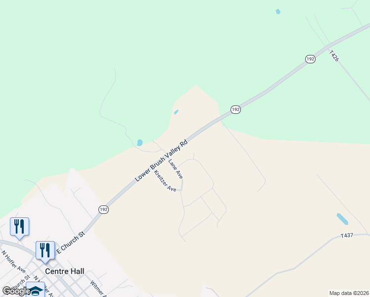 map of restaurants, bars, coffee shops, grocery stores, and more near Lower Brush Valley Road in Centre Hall