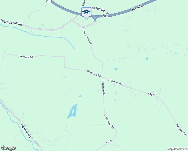 map of restaurants, bars, coffee shops, grocery stores, and more near 370 Portman Road in Butler