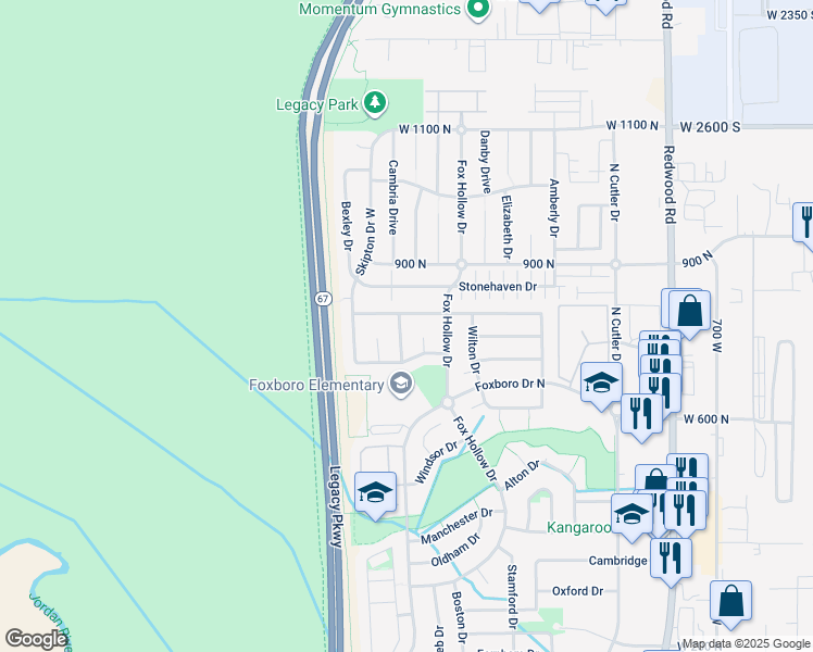 map of restaurants, bars, coffee shops, grocery stores, and more near 758 Bradford in North Salt Lake