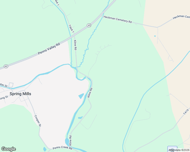 map of restaurants, bars, coffee shops, grocery stores, and more near 238 Kline Road in Spring Mills