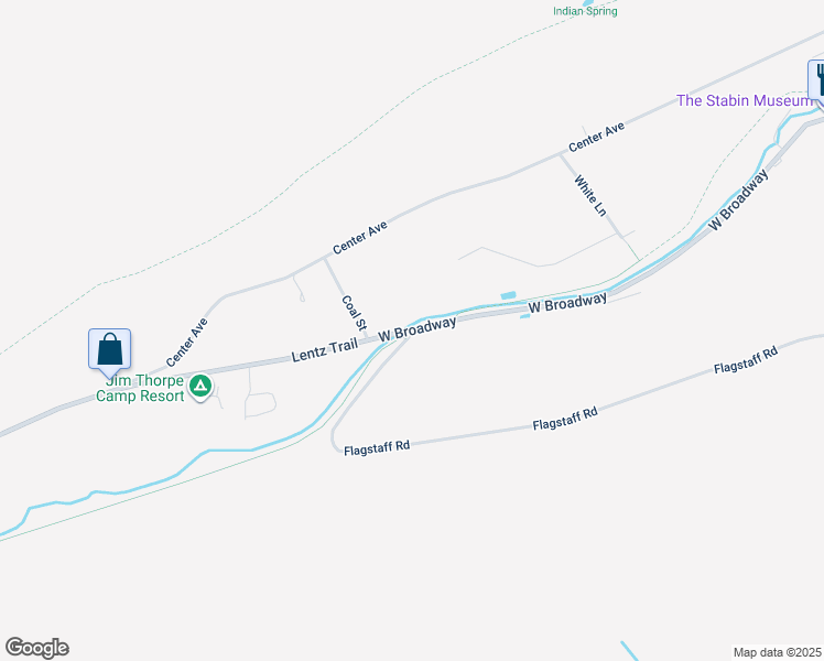 map of restaurants, bars, coffee shops, grocery stores, and more near 19 Flagstaff Road in Jim Thorpe