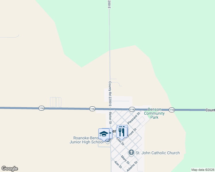 map of restaurants, bars, coffee shops, grocery stores, and more near 305 Reiter Street in Benson