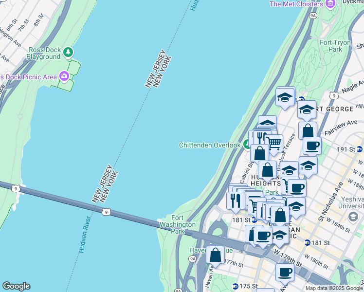 map of restaurants, bars, coffee shops, grocery stores, and more near in New York