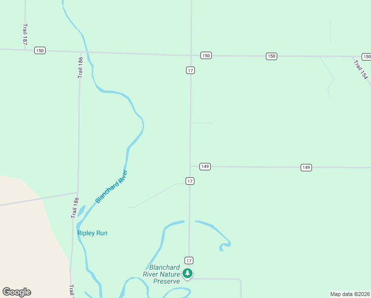 map of restaurants, bars, coffee shops, grocery stores, and more near 21445 County Road 17 in Mount Blanchard