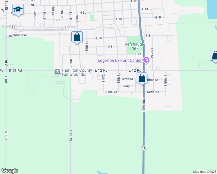 map of restaurants, bars, coffee shops, grocery stores, and more near 19 Dogwood Drive in Aurora