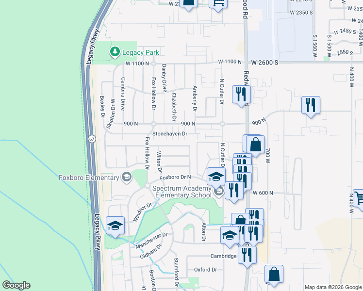 map of restaurants, bars, coffee shops, grocery stores, and more near 961 York Dr in North Salt Lake