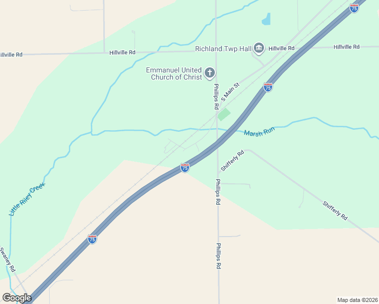 map of restaurants, bars, coffee shops, grocery stores, and more near Interstate 75 in Bluffton