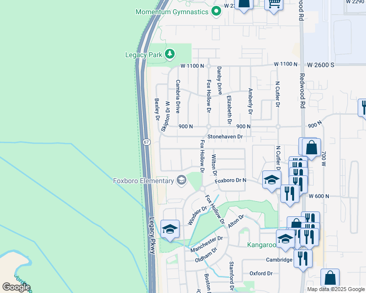 map of restaurants, bars, coffee shops, grocery stores, and more near 1078 York Drive in North Salt Lake