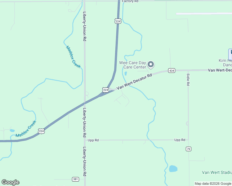 map of restaurants, bars, coffee shops, grocery stores, and more near U.S. 224 in Van Wert