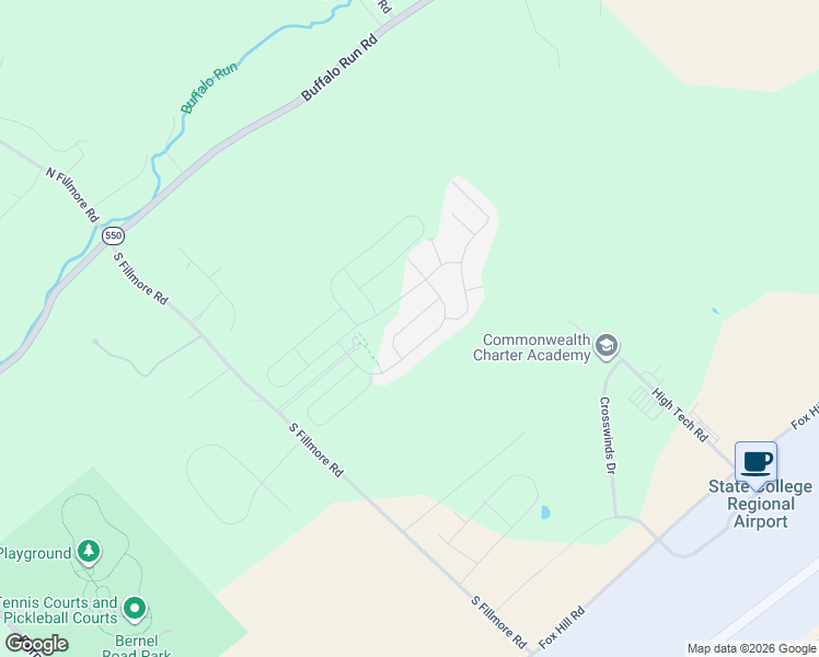 map of restaurants, bars, coffee shops, grocery stores, and more near Marshall Blvd in Bellefonte