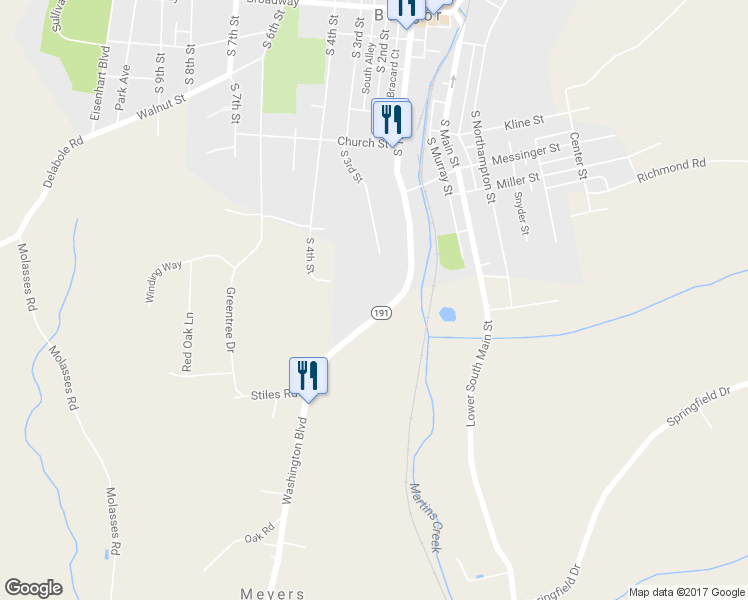 map of restaurants, bars, coffee shops, grocery stores, and more near 20 Washington Boulevard in Bangor