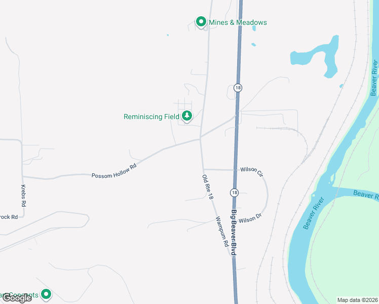 map of restaurants, bars, coffee shops, grocery stores, and more near 884 Possum Hollow Road in Wampum