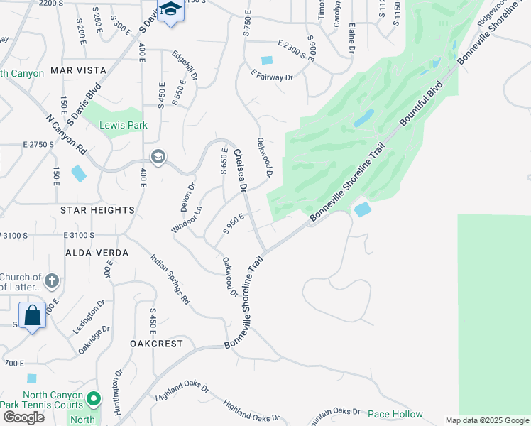 map of restaurants, bars, coffee shops, grocery stores, and more near 3020 South 950 East in Bountiful