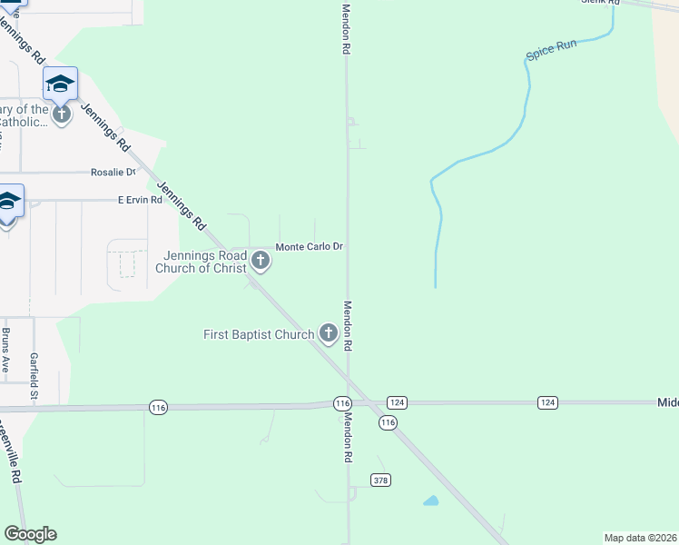 map of restaurants, bars, coffee shops, grocery stores, and more near Monte Carlo Drive in Van Wert