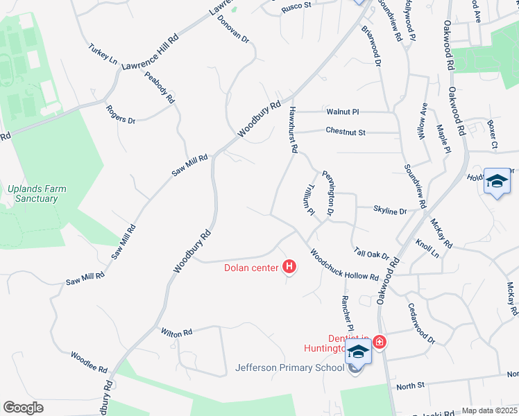 map of restaurants, bars, coffee shops, grocery stores, and more near 61 Hawxhurst Road in Cold Spring Harbor