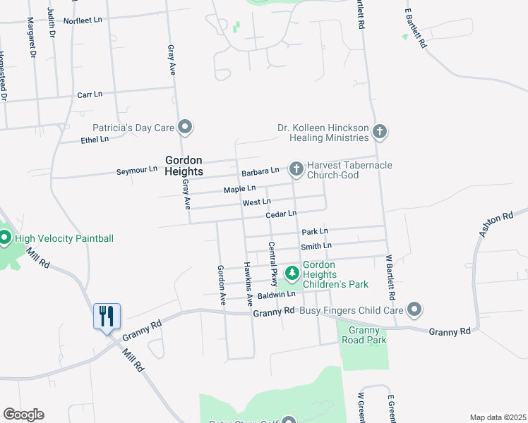 map of restaurants, bars, coffee shops, grocery stores, and more near 43 West Lane in Medford