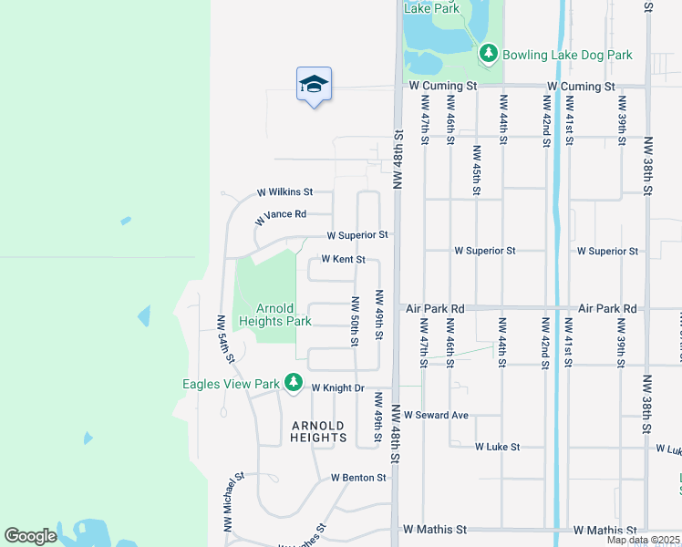 map of restaurants, bars, coffee shops, grocery stores, and more near 5115 West Kent Street in Lincoln