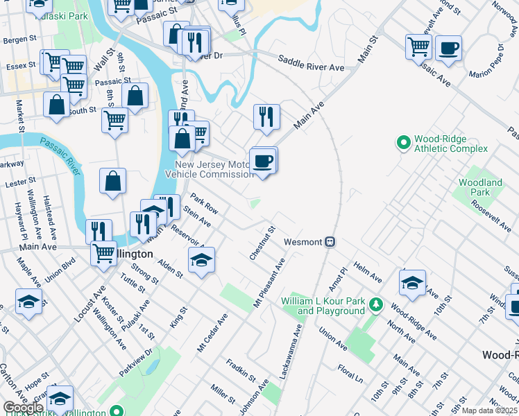 map of restaurants, bars, coffee shops, grocery stores, and more near 5 Willow Avenue in Wallington