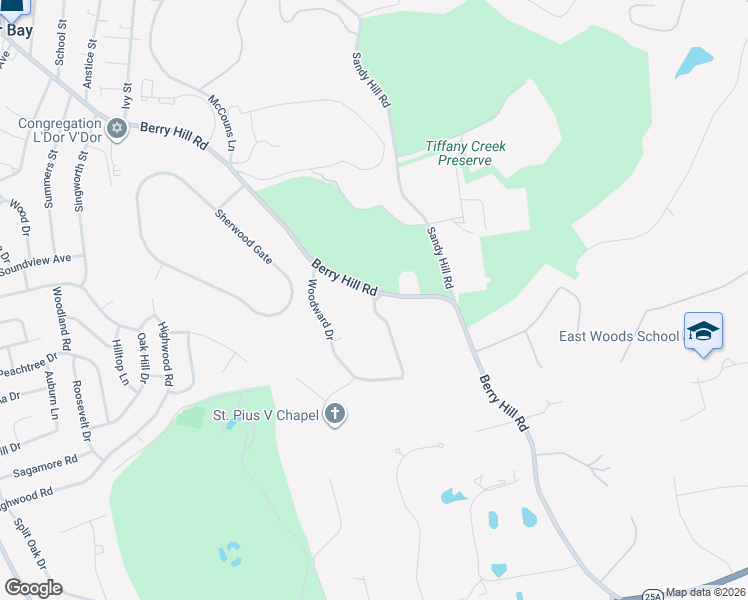 map of restaurants, bars, coffee shops, grocery stores, and more near 11 Sunken Orchard Lane in Oyster Bay