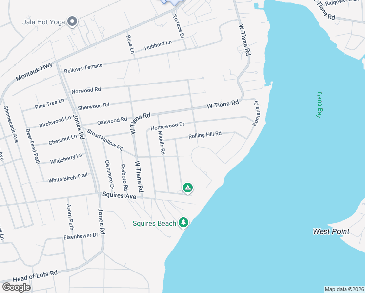 map of restaurants, bars, coffee shops, grocery stores, and more near 3 Fairview Road in Hampton Bays