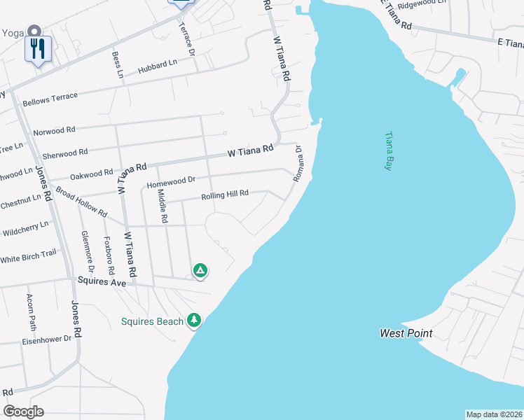 map of restaurants, bars, coffee shops, grocery stores, and more near 5 Cottage Lane in Hampton Bays