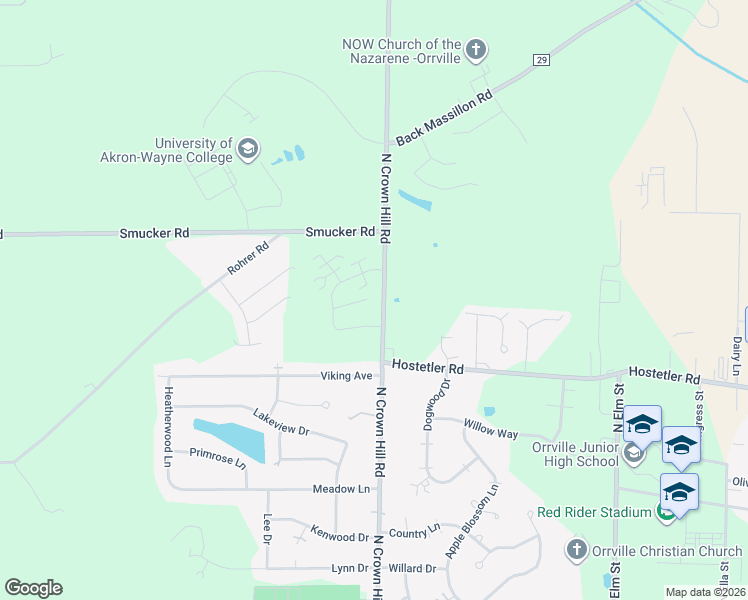 map of restaurants, bars, coffee shops, grocery stores, and more near 1747 Blackberry Lane in Orrville
