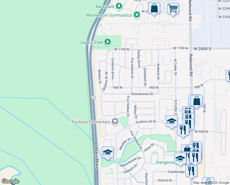 map of restaurants, bars, coffee shops, grocery stores, and more near 1092 Stonehaven Drive in North Salt Lake