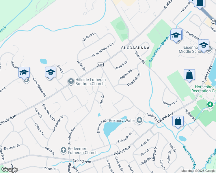 map of restaurants, bars, coffee shops, grocery stores, and more near 10 Condit Street in Roxbury Township
