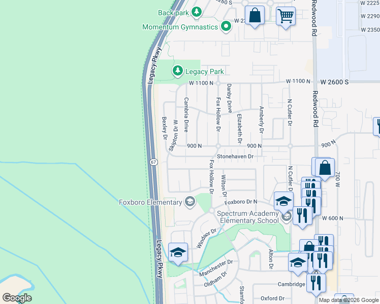 map of restaurants, bars, coffee shops, grocery stores, and more near 1090 Stonehaven Drive in North Salt Lake
