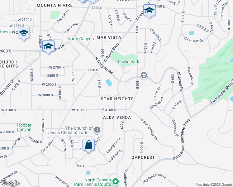 map of restaurants, bars, coffee shops, grocery stores, and more near 217 East 3000 South in Bountiful