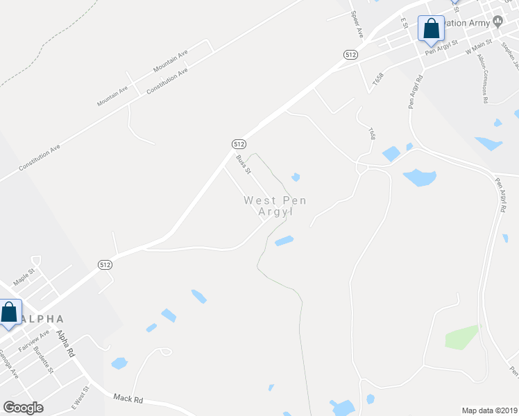 map of restaurants, bars, coffee shops, grocery stores, and more near 138 Sanders Road in Pen Argyl