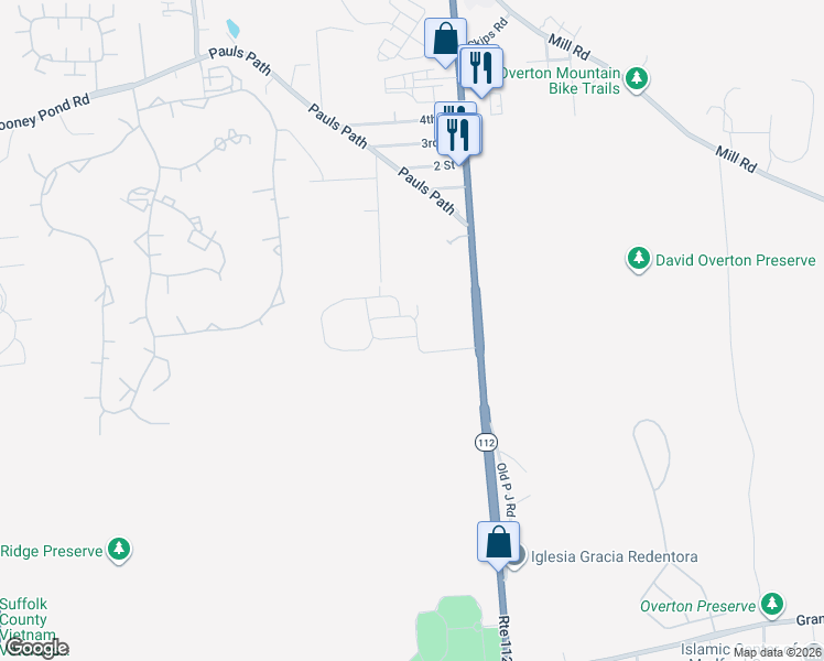 map of restaurants, bars, coffee shops, grocery stores, and more near 8 Willow Terrace in Coram