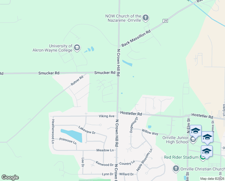 map of restaurants, bars, coffee shops, grocery stores, and more near 1747 Blackberry Lane in Orrville