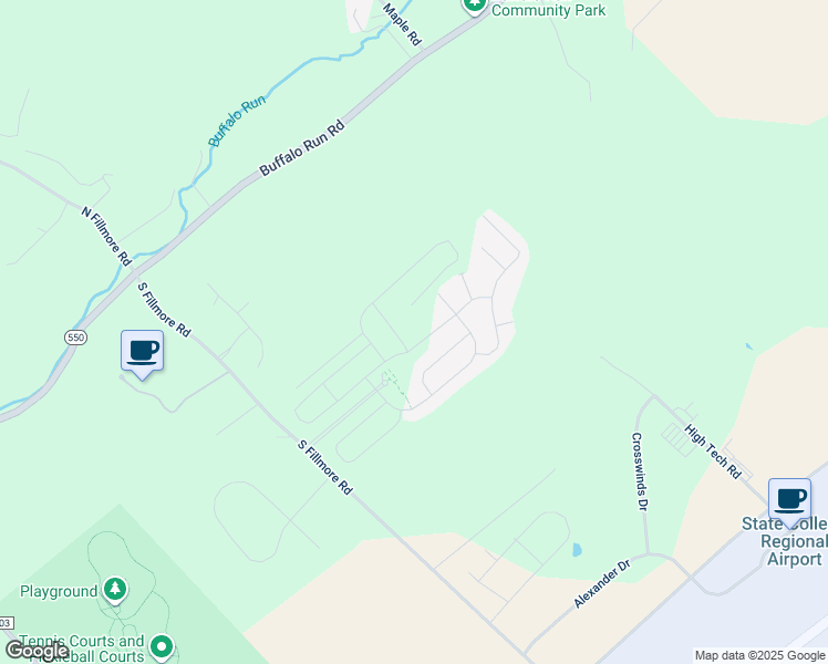 map of restaurants, bars, coffee shops, grocery stores, and more near 344 Fultons Run Road in State College
