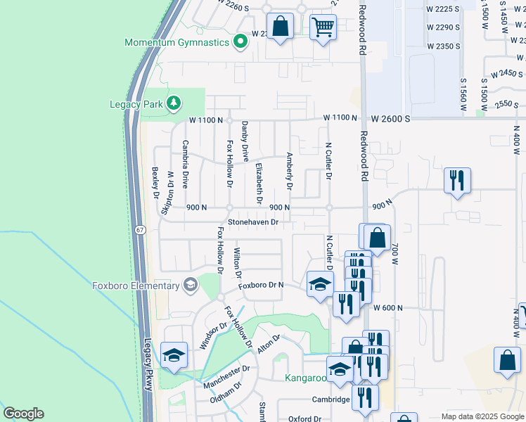 map of restaurants, bars, coffee shops, grocery stores, and more near 948 Stonehaven Drive in North Salt Lake