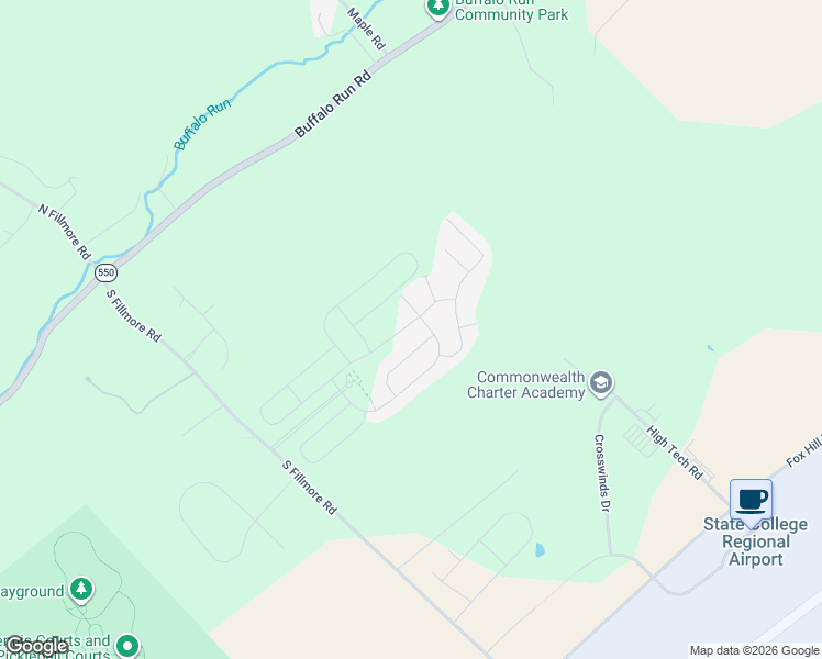 map of restaurants, bars, coffee shops, grocery stores, and more near Marshall Blvd in Bellefonte