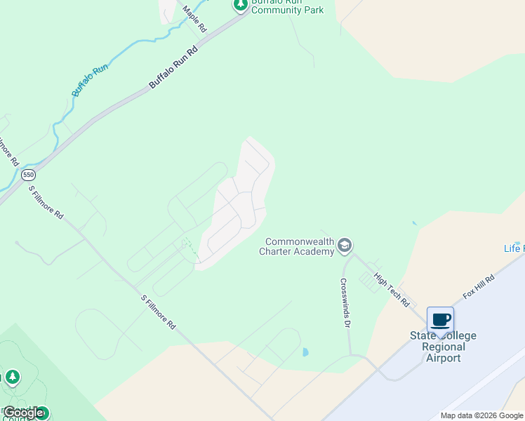 map of restaurants, bars, coffee shops, grocery stores, and more near Rock Forge Road in Bellefonte