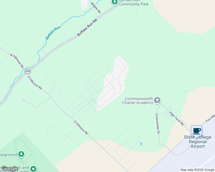 map of restaurants, bars, coffee shops, grocery stores, and more near Marshall Blvd in Bellefonte