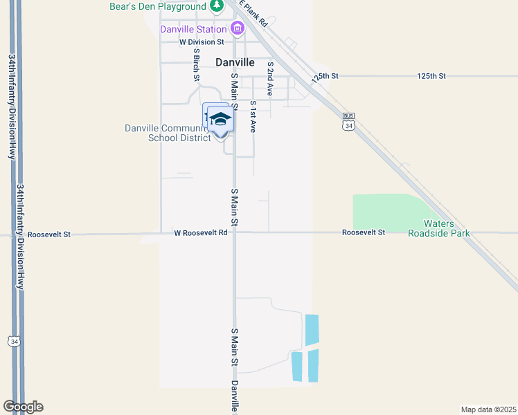 map of restaurants, bars, coffee shops, grocery stores, and more near 528 S 2nd Ave in Danville