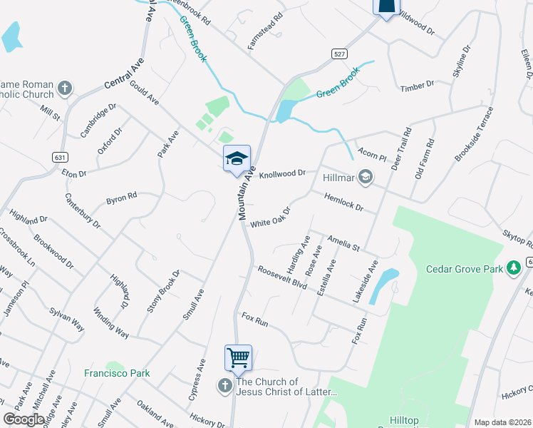 map of restaurants, bars, coffee shops, grocery stores, and more near 6 White Oak Drive in Caldwell