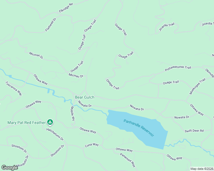 map of restaurants, bars, coffee shops, grocery stores, and more near 1091 Osage Trail in Red Feather Lakes