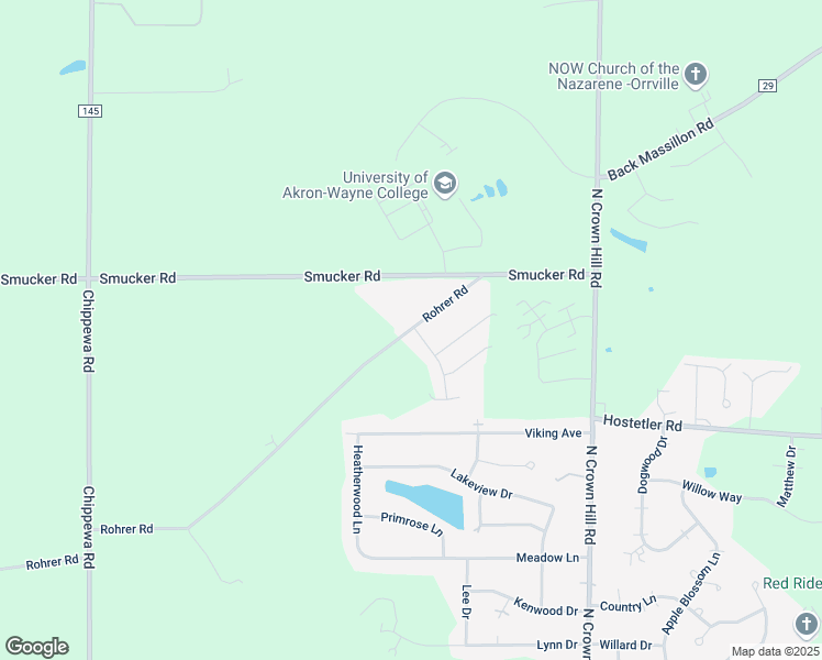 map of restaurants, bars, coffee shops, grocery stores, and more near 1999 Redwood Dr in Orrville